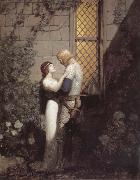 NC Wyeth Sir Tristram and La Belle Isolde in the Garden oil on canvas
